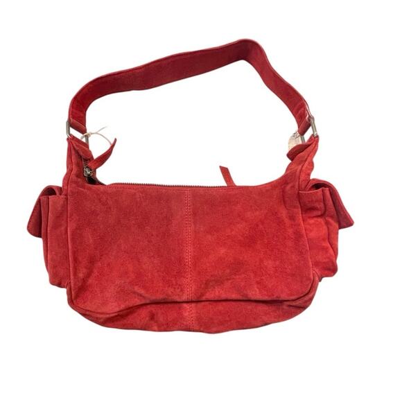 Free People Siren Suede Shoulder Bag with Pockets in Garnet Red NEW - Picture 3 of 7